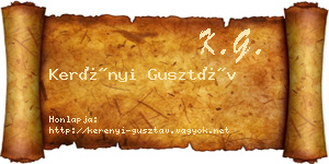 Kerényi Gusztáv névjegykártya